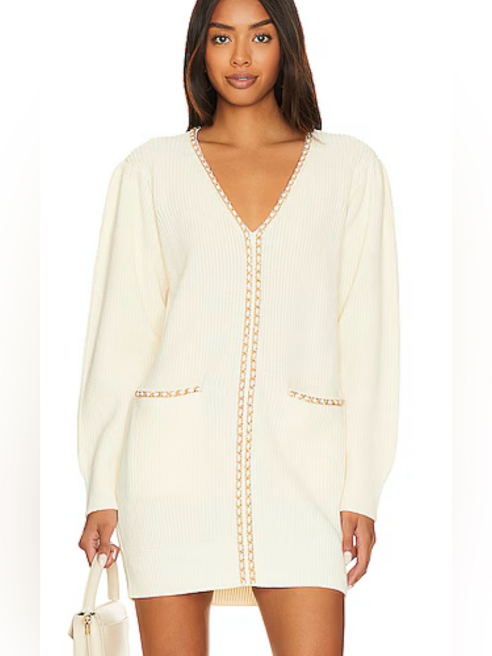 Lovers + Friends  Revolve Cream Norina Cardigan Dress